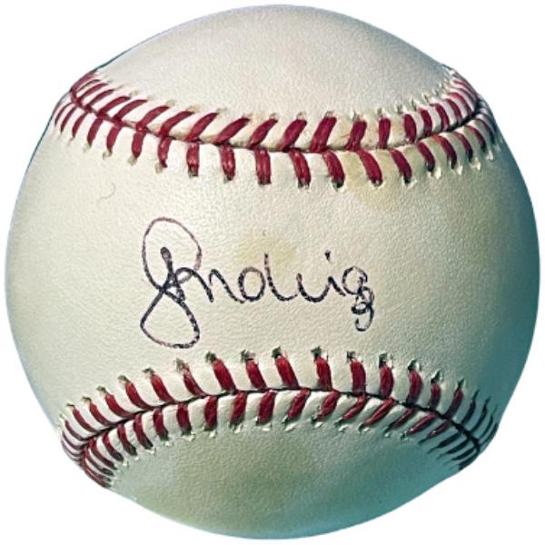 CTBL-040061 Jose Molina Signed Official Rawlings Major League Baseball Toned - COA - Angels, Yankees & 2X WS Champ