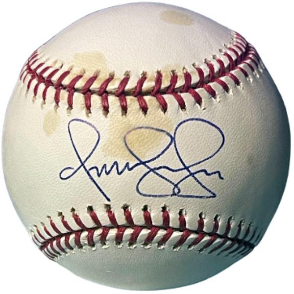 CTBL-040104 Omar Vizquel Signed Official Rawlings Major League Baseball Tone Spots - COA - Mariners, Indians - 3XAS & 11XGG