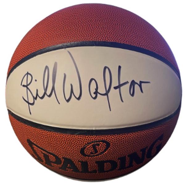 CTBL-040149 Bill Walton Signed NBA Spalding White Panel Basketball - JSA Witnessed No.WIT767671 - HOF, Celtics, Trail Blazers & Clippers