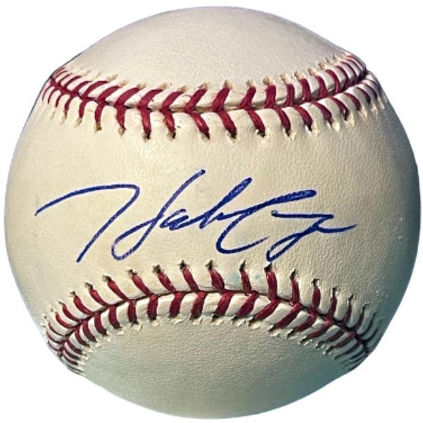 CTBL-040165 Hank Conger Signed Official Rawlings Major League Baseball Toned - COA - Angels & Twins