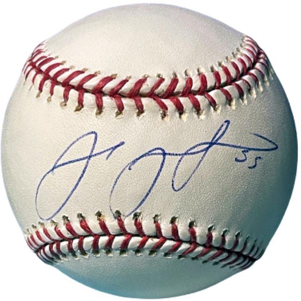 CTBL-040200 Josh Johnson Signed Official Rawlings Major League Baseball No.35 Minor Tone - COA - Marlins & Blue Jays