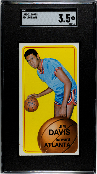 Picture of RDB Holdings & Consulting CTBL-039839 Jim Davis 1970-71 Topps Card No.54 - SGC Graded 3.5 VG Plus - St. Louis & Atlanta Hawks
