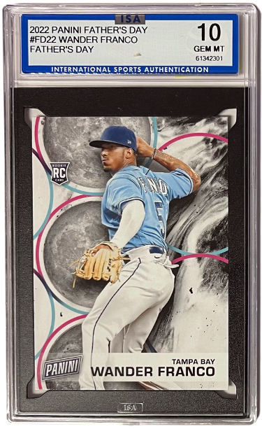 CTBL-040012 Wander Franco 2022 Panini Fathers Day Rookie Card - RC No.FD22 - ISA Graded 10 Gem Mint - Tampa Bay Rays