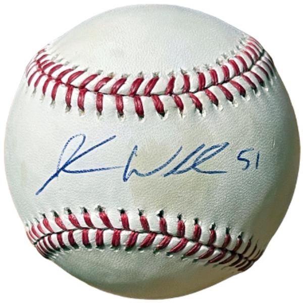 CTBL-040182 Jordan Walden Signed Official Rawlings Major League Baseball No.51 Toned - COA - Angels, Braves, Cardinals & 2011 AS