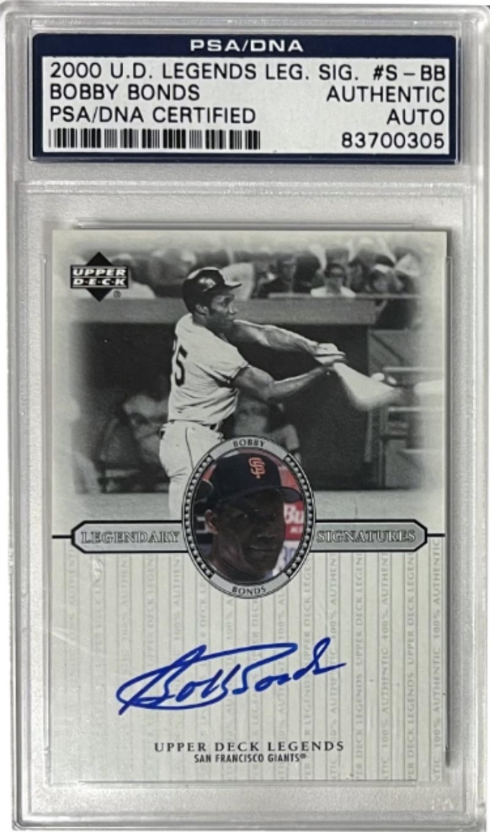 CTBL-040484 Bobby Bonds Signed 2000 Upper Deck Legendary Signatures On Card Auto No.S-BB- PSA - DNA Certified Authentic - Giants - 3XAS - 3XGG