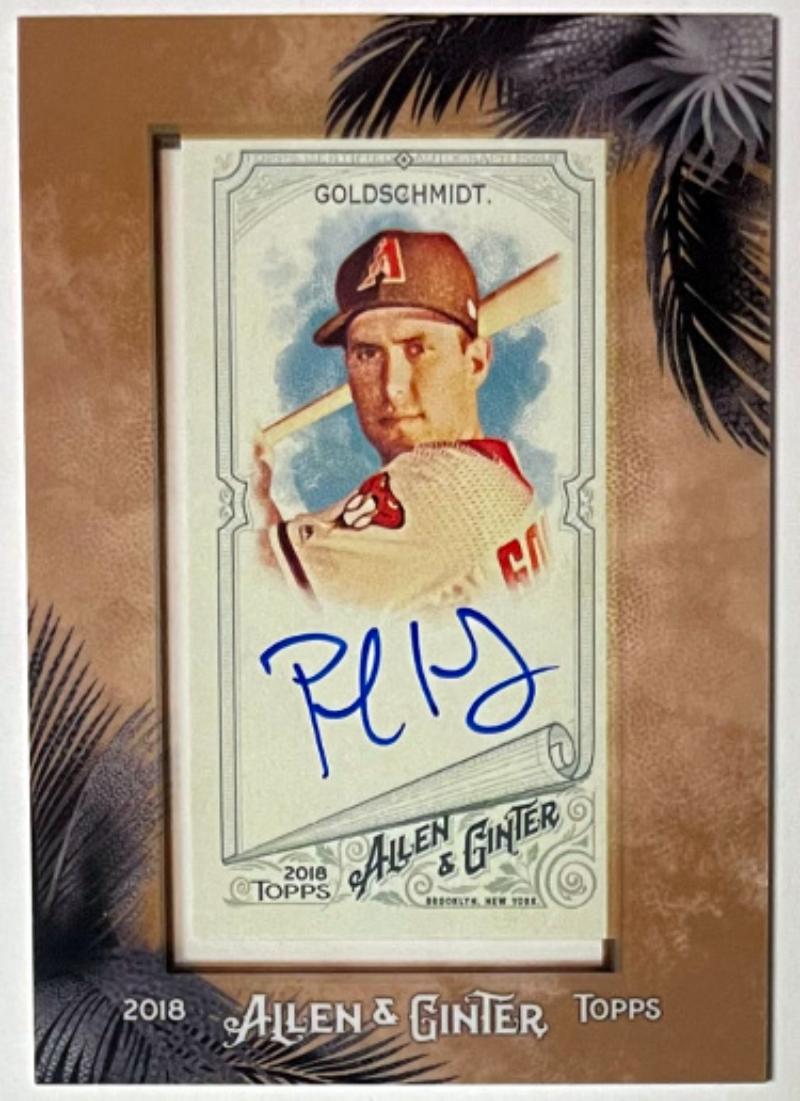 CTBL-040733 Paul Goldschmidt Signed 2018 Topps Allen & Ginter Mini Framed On Card Auto No. MA-PG