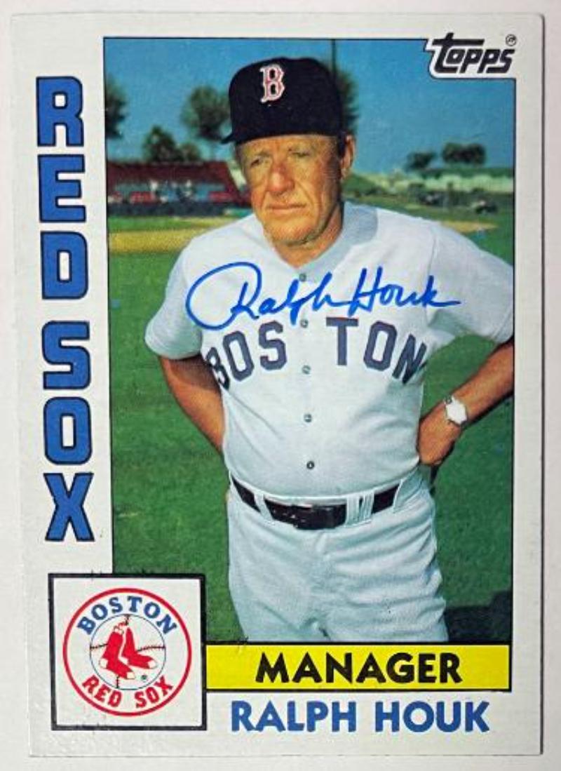 CTBL-040680 Ralph Houk Signed 1984 Topps On Card Auto No.381