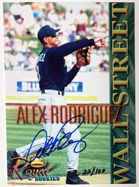CTBL-040740 Alex Rodriguez Signed 2000 Royal Rookies Wall Street Promo On Card Auto - 100 Seattle Mariners