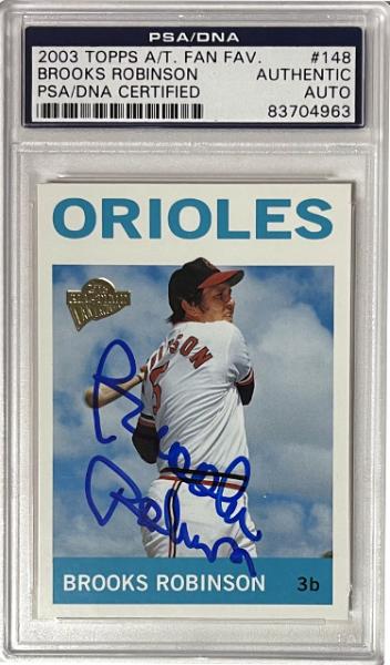CTBL-040477 Brooks Robinson Signed 2003 Topps All-Time Fan Favourite On Card Auto No.148 - PSA & DNA Certified Authentic Baltimore Orioles & HOF
