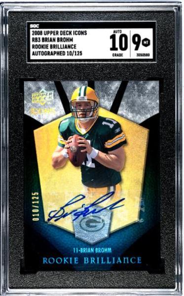 CTBL-040604 Brian Brohm Signed 2008 Upper Deck Icons Rookie Brilliance Auto Card No.R83-125-SGC Graded 9 MT & 10 Auto Packers & Louisville