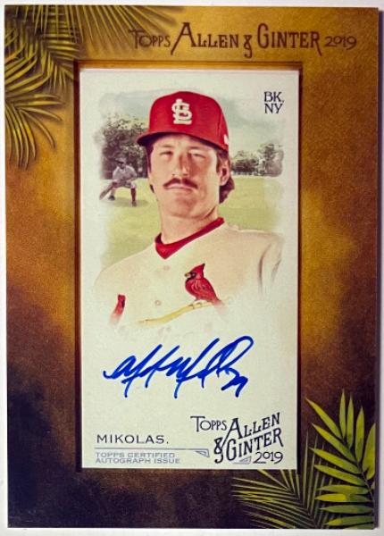 CTBL-040653 Miles Mikolas Signed 2019 Topps Allen & Ginter Mini Framed On Card Auto No.MA-MMI St. Louis Cardinals