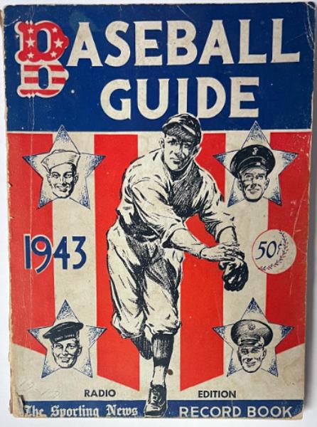CTBL-040471 1943 The Sporting Baseball Guide Record Book Radio Edition Wartime & WWII Era - VG Used