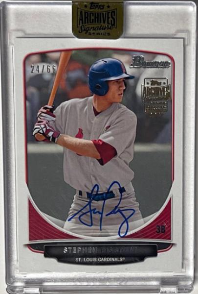 CTBL-040625 Stephen Piscotty Signed 2017 Bowman Topps Archives Signature Series Rookie On Card Auto RC No.BP52-66 - 2013, Cardinals & Sealed