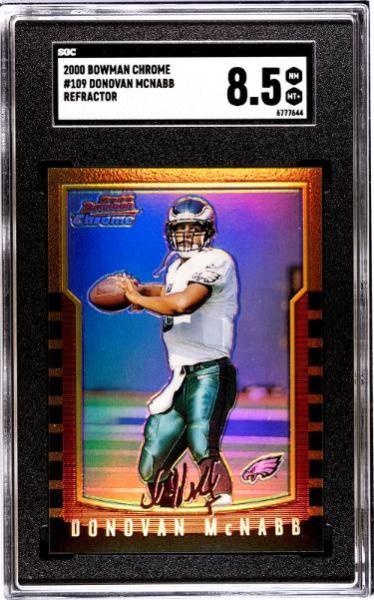 CTBL-040542 Donovan McNabb 2000 Bowman Chrome Refractor Rookie Card RC No.109-SGC Graded 8.5 NM-MT - Philadelphia Eagles