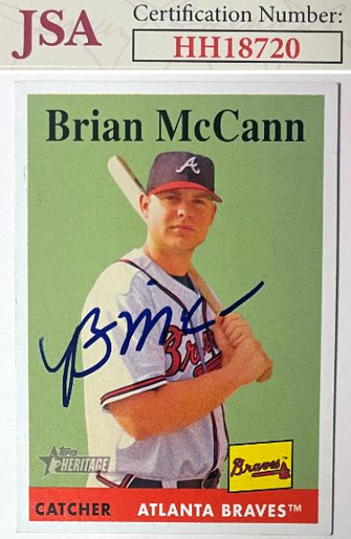 CTBL-040460 Brian McCann Signed 2007 Topps Heritage Baseball On Card Auto No.390 - JSA No.HH18720 - Atlanta Braves