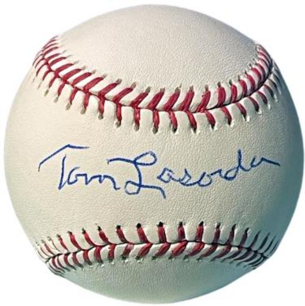 Picture of RDB Holdings & Consulting CTBL-040489 Tom & Tommy Lasorda Signed Rawlings Official MLB Major League Baseball - PSA No.AB22888 - Los Angeles Dodgers & HOF