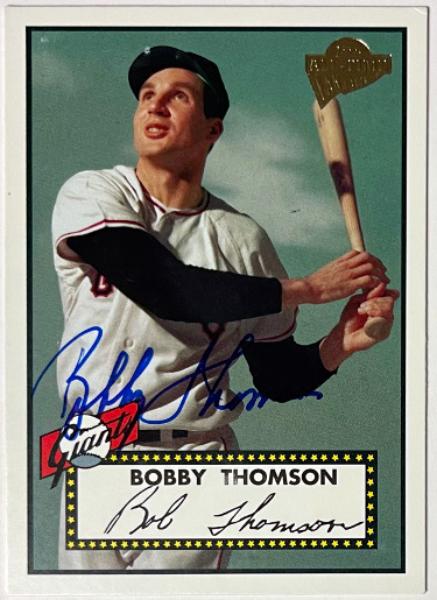 CTBL-040518 Bobby Thomson Signed 2003 Topps All-Time Fan Favourites On Card Auto No.95 - Sports Mem Holo - San Francisco Giants
