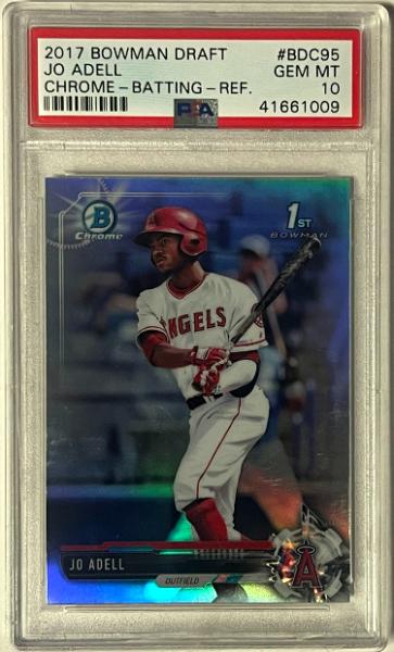 CTBL-040645 Jo Adell 2017 Bowman Draft Chrome Batting Refractor Rookie Card RC No.BDC95 - PSA Graded 10 Gem Mint - Los Angeles Angels