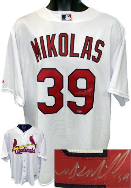 CTBL-040400 Mike Mikolas Signed St. Louis Cardinals Majestic MLB Authentic Collection Cool Base Jersey No.39 MLB Certified Hologram - Extra Large