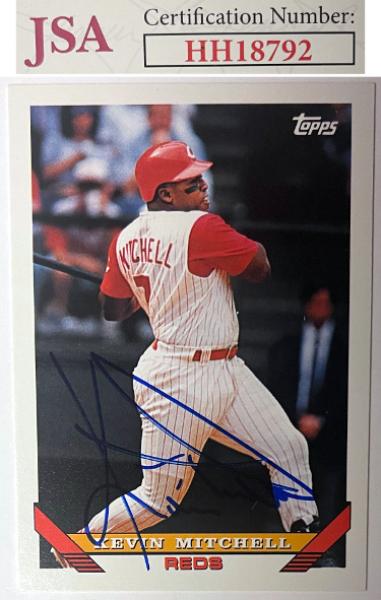 CTBL-040459 Kevin Mitchell Signed 1993 Topps Traded Baseball On Card Auto No.112T-JSA No.HH18792 - Cincinnati Reds