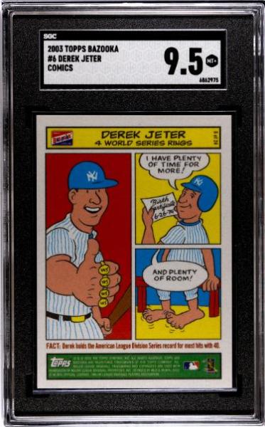 CTBL-040537 Derek Jeter 2003 Topps Bazooka Comics Card No.6-SGC Graded 9.5 Mint - York Yankees & HOF