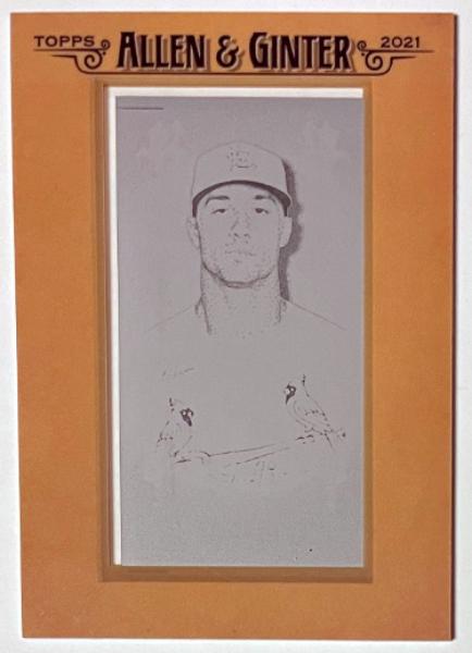 CTBL-040734 Jack Flaherty 2021 Topps Allen & Ginter Black Printing Plate No.101 - 1&1 - St. Louis Cardinals