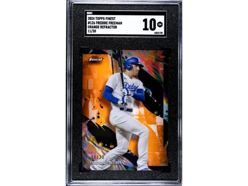 CTBL-040837 No.126 Freddie Freeman 2024 Topps Finest Orange Refractor MLB Card - 20-SGC Graded 10 Gem Mint - Dodgers-WS MVP