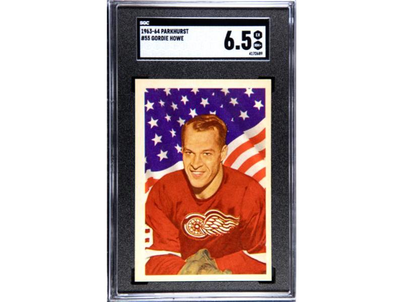 Picture of RDB Holdings & Consulting CTBL-041340 No.55 Gordie Howe 1963-1964 Parkhurst NHL Card - SGC Graded 6.5 EX-NM Plus Detroit Red Wings-HOF
