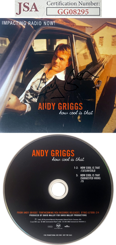 CTBL-026600 No.GG08295 Andy Griggs Signed 2001 How Cool is That CD Single Cover with CD & Case - JSA