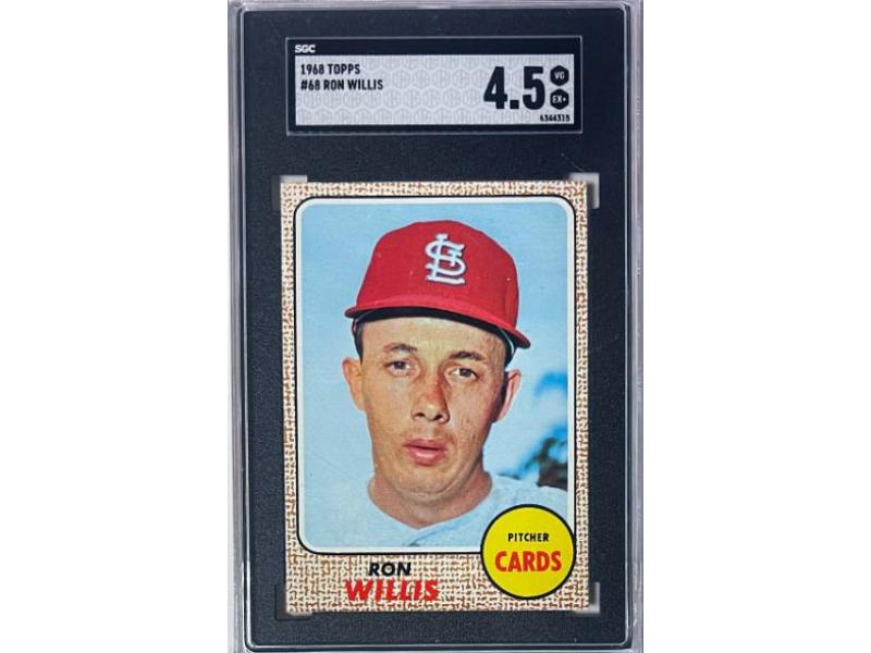 CTBL-041140 No.68 Ron Willis 1968 Topps MLB Card - SGC Graded 4.5 VG-EX Plus St. Louis Cardinals