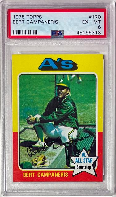 CTBL-041128 No.170 Bert Campaneris 1975 Topps All-Star MLB Card - PSA Graded 6 EX-MT - Oakland As