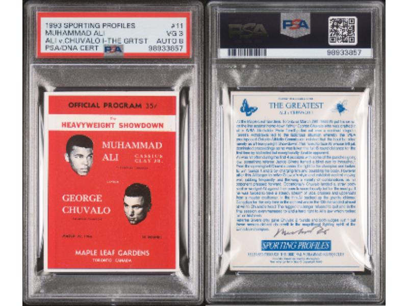 Picture of RDB Holdings & Consulting CTBL-040832 No.11 1993 Sporting Profiles The Greatest - Muhammad Ali Signed George Chuvalo PSA VG 3 - Auto 8 - Cassius Clay