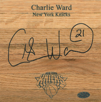 Picture of Athlon CTBL-015091 Charlie Ward Signed New York Knicks Floor Board 6x6