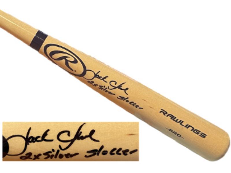Picture of RDB Holdings & Consulting CTBL-040943 No.WA617974 Jack Clark Signed Rawlings Pro Model Full Size Blonde MLB 34 Baseball Bat - 2X Silver Slugger - JSA Witnessed