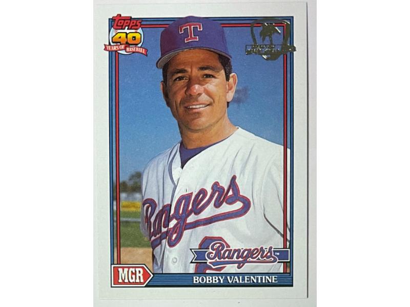 CTBL-041061 No.487 Bobby Valentine 1991 Topps Desert Shield MLB Card - Texas Rangers