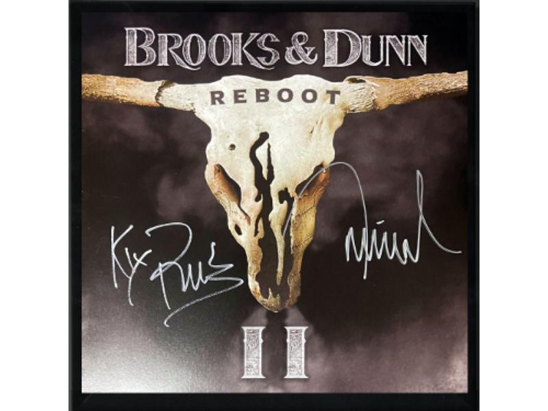 Picture of RDB Holdings & Consulting CTBL-F41008 Brooks & Dunn Dual Signed 2024 Reboot Album Cover LP Black Vinyl Record with Custom Framing - COA-Kix & Ronnie