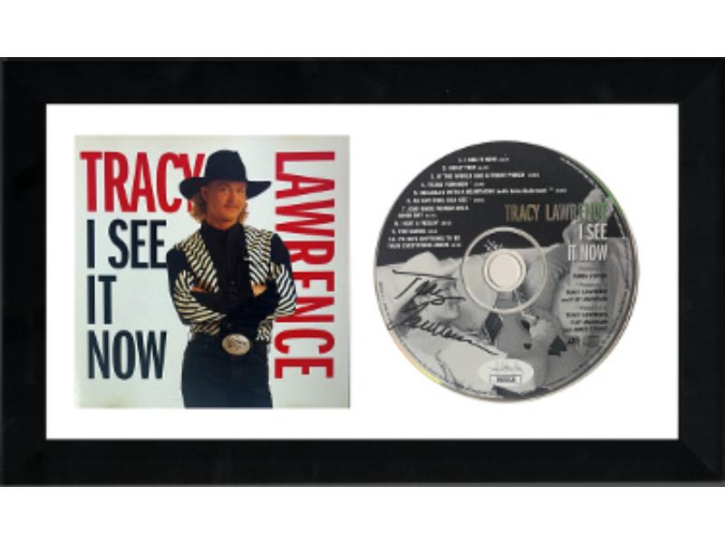 Picture of RDB Holdings & Consulting CTBL-F26608 6.5 x 12 in. No.GG08328 Tracy Lawrence Signed 1994 I See It Now Album CD with Cover Booklet Custom Framing - JSA