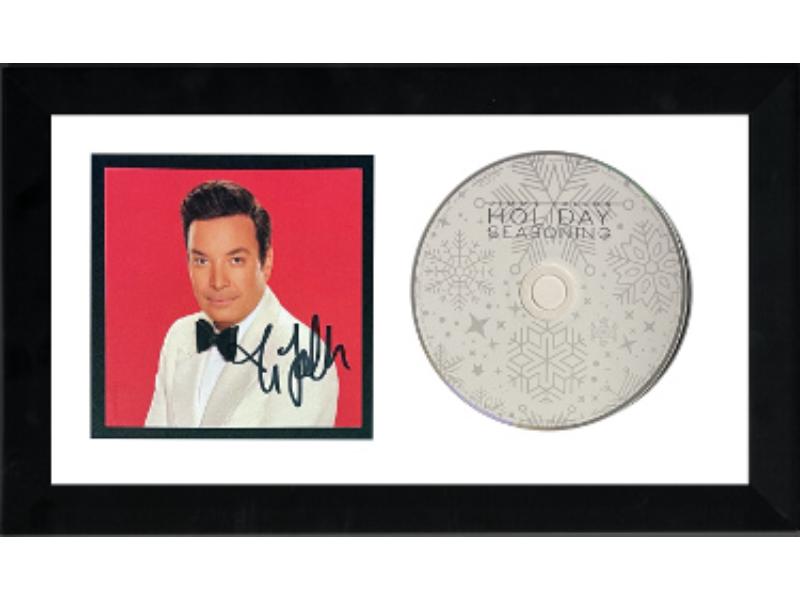 Picture of RDB Holdings & Consulting CTBL-FF40865 4 x 4 in. Jimmy Fallon Signed 2024 Holiday Seasoning Republic Records CD Art Insert Auto Booklet with 6.5 x 12 in. Custom Framing - COA