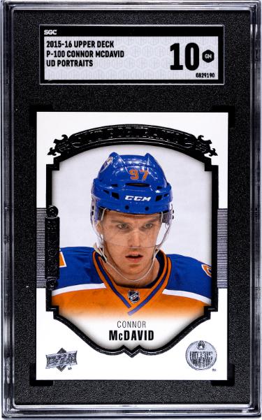 Picture of RDB Holdings & Consulting CTBL-041174 No.P-100 Connor McDavid 2015-2016 NHL Upper Deck Portraits Rookie Card - SGC Graded 10 Gem Mint - Edmonton Oilers