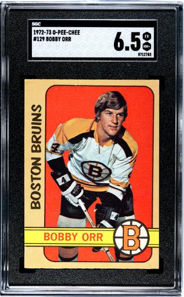 Picture of RDB Holdings & Consulting CTBL-041328 No.129 Bobby Orr 1972-1973 NHL O-Pee-Chee Card - SGC Graded 6.5 EX-NM Plus Boston Bruins-HOF