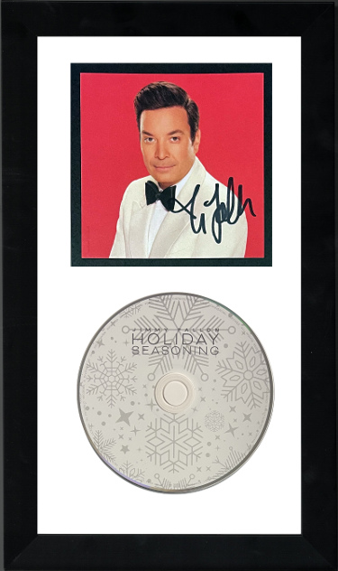 Picture of RDB Holdings & Consulting CTBL-F40865 4 x 4 in. Jimmy Fallon Signed 2024 Holiday Seasoning Republic Records CD Art Insert Auto Booklet with 6.5 x 12 in. Custom Framing - COA