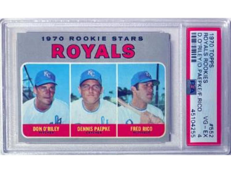 CTBL-041145 No.552 1970 Kansas City Royals Rookies MLB Card - PSA Graded 4 VG-EX - Don ORiley-Dennis Paepke-Fred Rico
