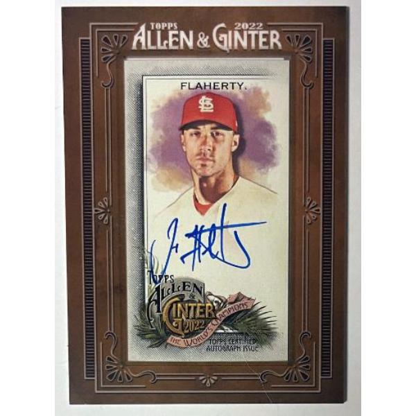 CTBL-041903 Jack Flaherty Signed 2022 Topps Allen & Ginter Mini Framed Auto on Card - No.MA-JF - St. Louis Cardinals