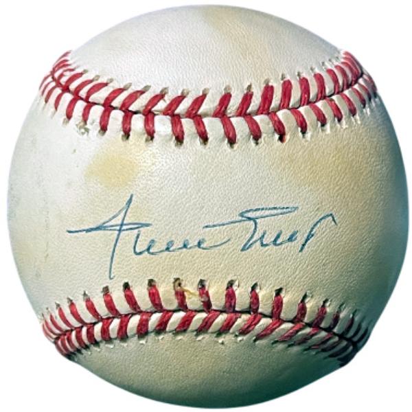 CTBL-041955 Willie Mays Signed Official Rawlings National League Baseball toned - JSA No.E37162 - York - San Francisco Giants - HOF