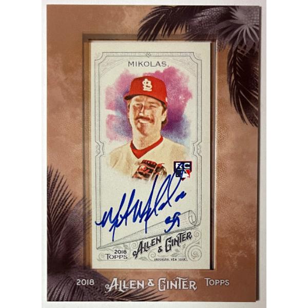 CTBL-041942 Miles Mikolas Signed 2018 Topps Allen & Ginter Mini Framed Rookie on Card - Auto - No.MA-MMI - St. Louis Cardinals