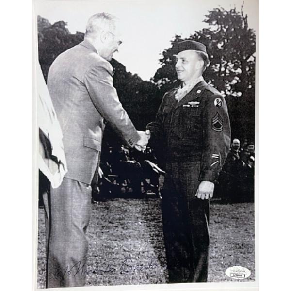 Picture of RDB Holdings & Consulting CTBL-034267 Nicholas Oresko Signed WWII Vintage B&W 8.5 x 11 in. Photo - JSA No.AC92684 - Medal of Honor & Purple Heart - Bronze Star