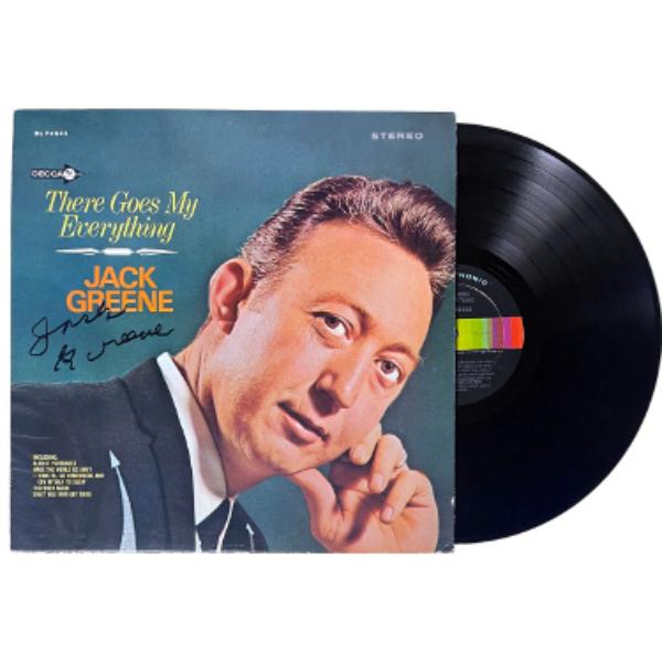 CTBL-027068 Jack Greene Signed 1966 There Goes My Everything Decca Records Album Cover & LP, Vinyl Record - JSA No.GG37616