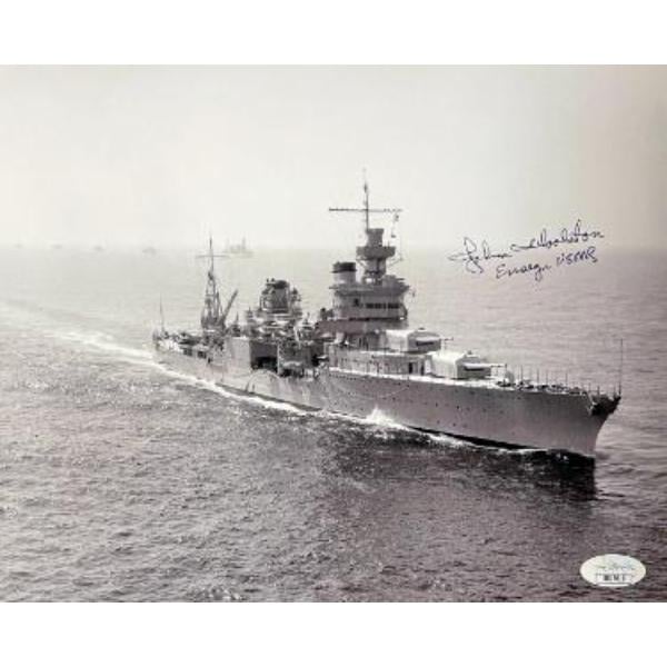 Picture of RDB Holdings & Consulting CTBL-034156 Ensign John Woolston Signed WWII Vintage B&W 8x10 Photo - JSA No.SS17615 - USS Indianapolis Survivor CA-35