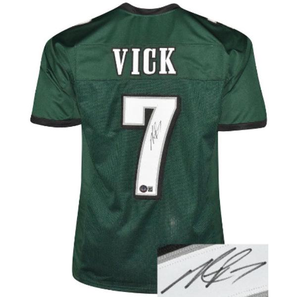 CTBL-041405 Michael Vick Signed Philadelphia Eagles Green Custom Stitched Pro Style Football Jersey - Beckett Witnessed, Extra Large