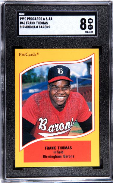 CTBL-041558 Frank Thomas 1990 Procards A & AA Rookie Card - No.46- SGC Graded 8 NM-MT - Birmingham Barons & Chicago White Sox - HOF